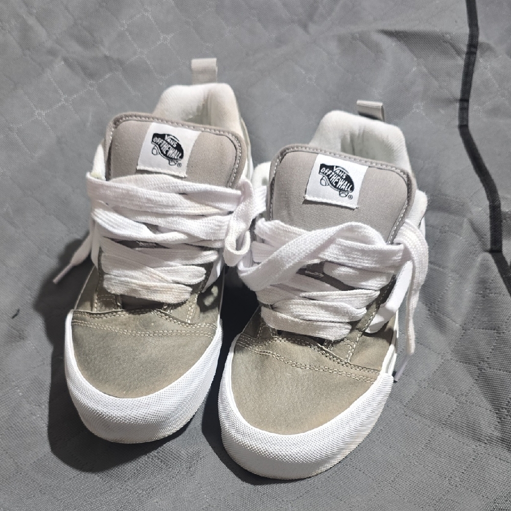 Gray and White Vans Chunky Tounge
